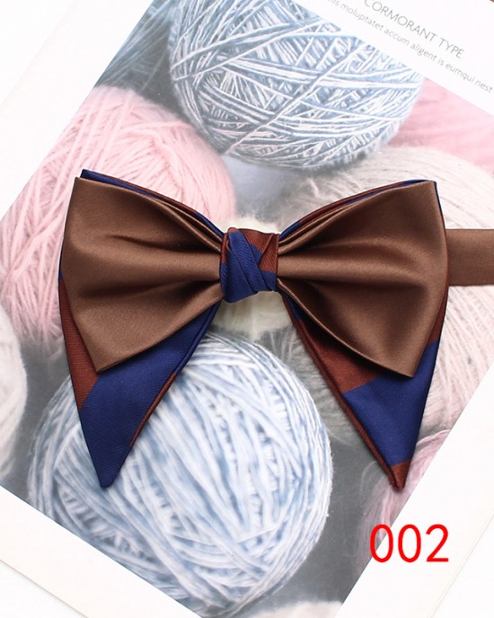 Leier men's large bow tie, tuxedo, polyester men's vintage double-layered ox-horn bow tie, groom's wedding photoshoot suit.