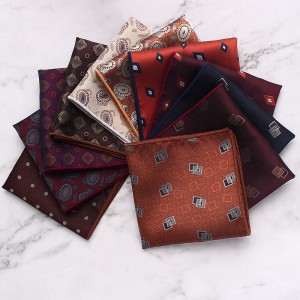British-style men's suit pocket square with small floral pattern, business retro banquet suit small square handkerchief wholesale