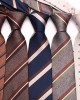 Lei'er burgundy men's tie, vintage groom wedding tie, striped polyester silk business tie, factory in stock Lei'er burgundy men's tie, vintage groom wedding tie, striped polyester silk business tie, factory in stock