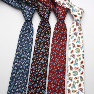 New 6.5cm men's Korean-style cotton fabric with exquisite cashew pattern, stylish and casual retro suit tie.