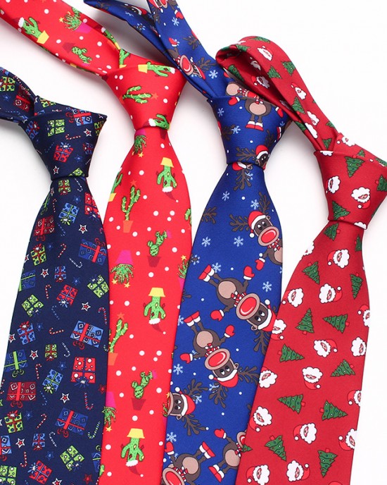Leier new Christmas ties in stock for men and women, polyester ties in various colors.