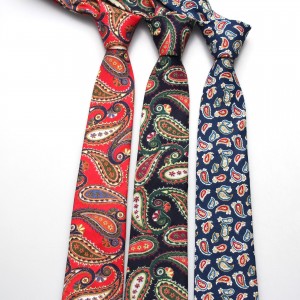 New 6.5cm men's Korean-style cotton fabric with exquisite cashew pattern, stylish and casual retro suit tie.