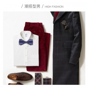 Black men's bow tie, groom, best man, emcee, formal suit, Korean-style burgundy, trendy blue bow tie