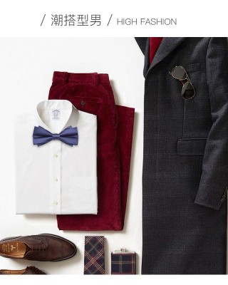 Black men's bow tie, groom, best man, emcee, formal suit, Korean-style burgundy, trendy blue bow tie