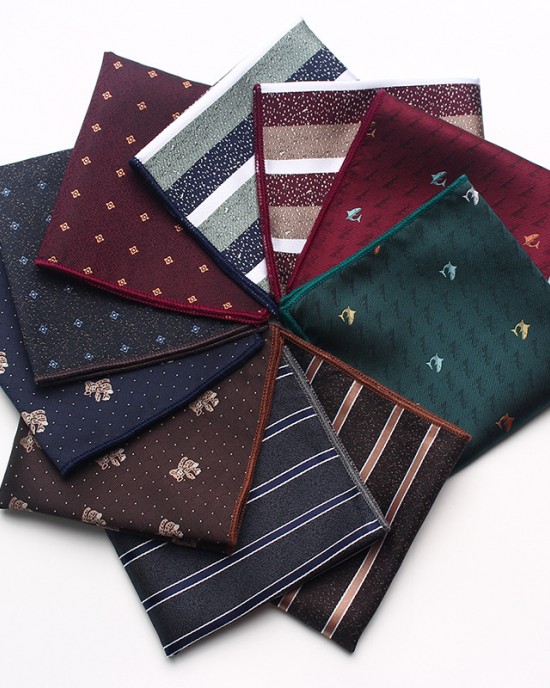 New striped floral pattern men's suit pocket square, men's business retro suit chest scarf, small handkerchief, wholesaler New striped floral pattern men's suit pocket square, men's business retro suit chest scarf, small handkerchief, wholesaler