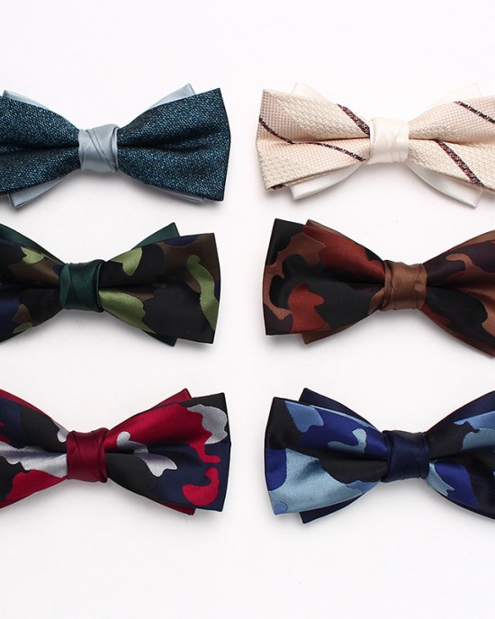 New striped colorblock double-layered bow ties, business-chic, British-style suit accessories, wedding bow tie manufacturers, wholesale New striped colorblock double-layered bow ties, business-chic, British-style suit accessories, wedding bow tie manufacturers, wholesale