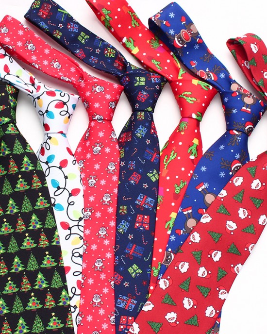 Leier new Christmas ties in stock for men and women, polyester ties in various colors.