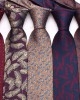 Lei'er burgundy men's tie, vintage groom wedding tie, yarn-dyed polyester silk business tie manufacturers in stock Lei'er burgundy men's tie, vintage groom wedding tie, yarn-dyed polyester silk business tie manufacturers in stock