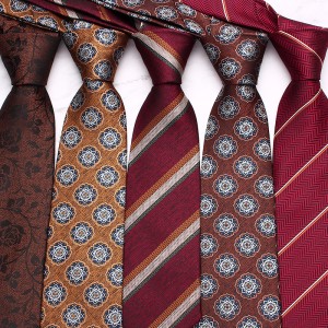 Leier's new coffee-colored ties, men's business, fashionable polyester hand-tied ties, available for wholesale in multiple colors.