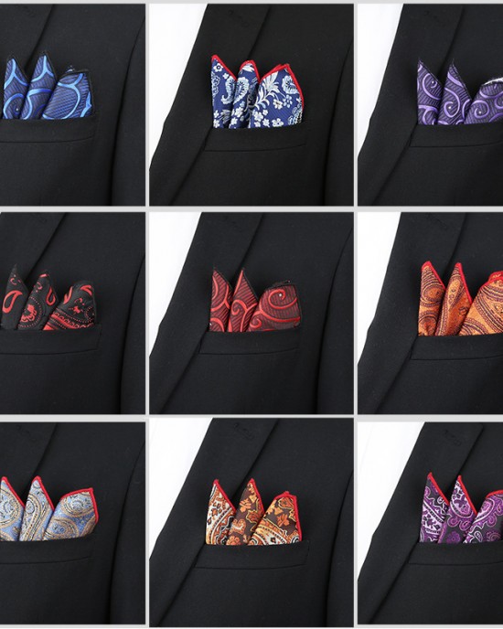 Shengzhou pocket squares, suit pocket squares, red embroidered business handkerchiefs for groomsmen and groomsmen, pocket squares Shengzhou pocket squares, suit pocket squares, red embroidered business handkerchiefs for groomsmen and groomsmen, pocket squares