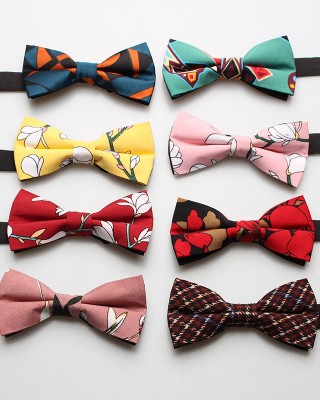 2021 new men's bow ties, polyester casual printed bow ties in stock Wholesale of patterned bow ties