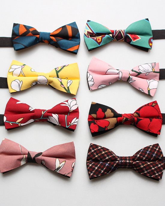 2021 new men's bow ties, polyester casual printed bow ties in stock Wholesale of patterned bow ties