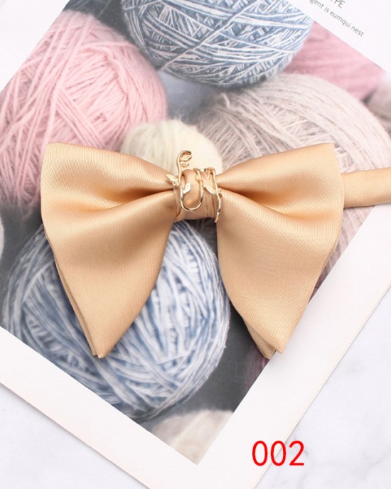 Smooth Solid Color Large Bow Ties with Metal Decorative Buckles, Men's and Women's Wedding Accessories, Bow Ties and Collars Smooth Solid Color Large Bow Ties with Metal Decorative Buckles, Men's and Women's Wedding Accessories, Bow Ties and Collars