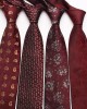 Wine-red vintage men's groom and groomsmen wedding ties, yarn-dyed polyester business ties, wholesale. Wine-red vintage men's groom and groomsmen wedding ties, yarn-dyed polyester business ties, wholesale.