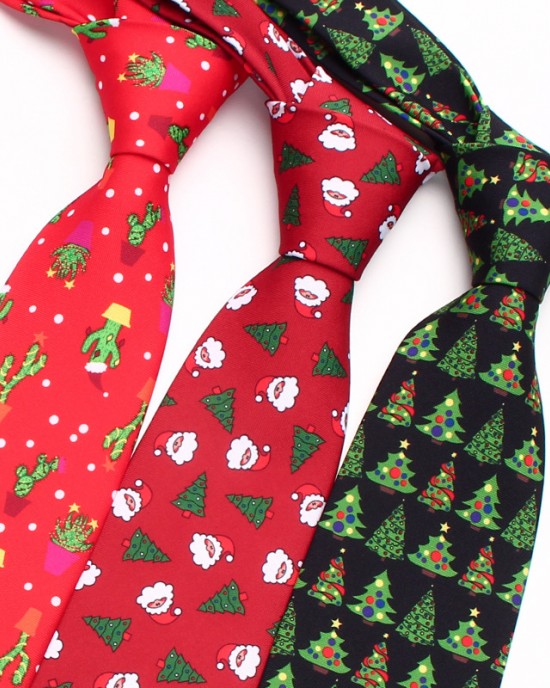 Leier new Christmas ties in stock for men and women, polyester ties in various colors.