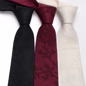 Lei'er polyester business suit ties, jacquard red series 7cm ties, new tie, manufacturer and wholesale