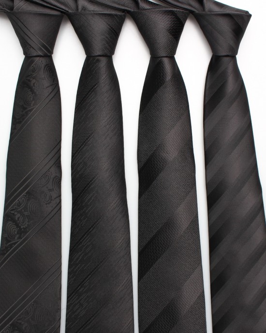 Business formal black men's 8cm solid color hand-tied ties Suit Accessories & Ties