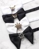 New solid color men's polyester bow tie and neck flower, casual business wedding ox-horn bow tie, wholesaler