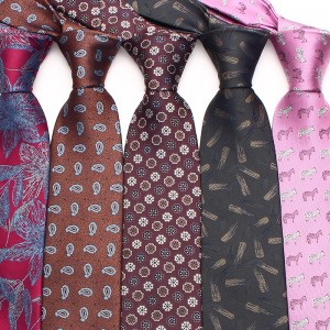 Lei'er 8cm striped formal tie, men's polyester tie in stock. Jacquard business vintage tie manufacturer