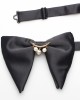 New solid color men's polyester bow tie and neck flower, casual business wedding ox-horn bow tie, wholesaler