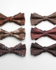 2022 New Fashion Brown Bow Ties Men's double-layer wedding groomsmen bow ties in various styles, ready for wholesale.