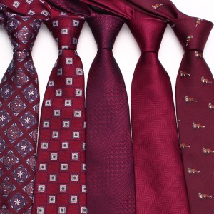 Burnous retro ties for men, grooms, weddings, and weddings. Yarn-dyed polyester business tie manufacturer.