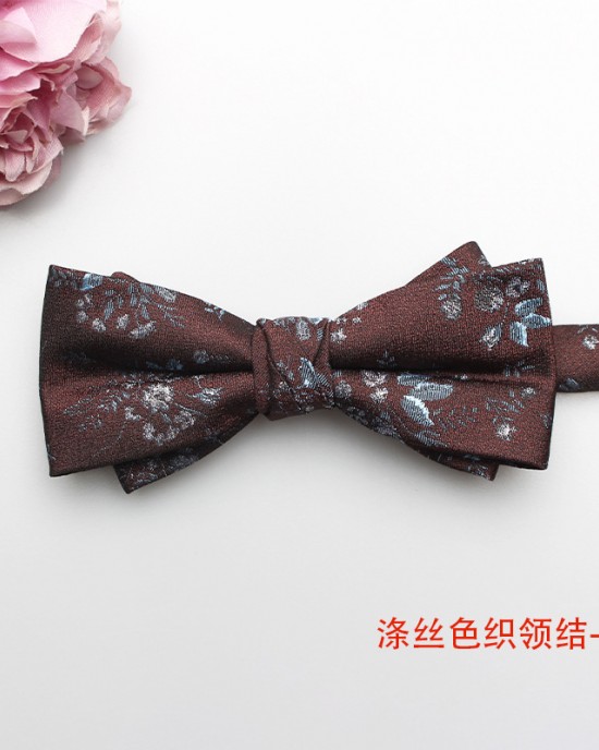 2022 New Fashion Brown Bow Ties Men's double-layer wedding groomsmen bow ties in various styles, ready for wholesale.