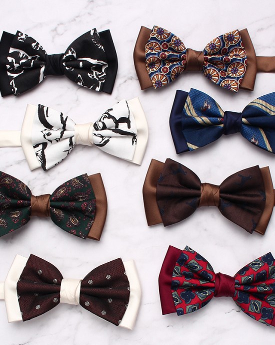 New double-stitched men's bow ties, trendy yarn-dyed jacquard suit accessories, and vintage bow ties, available for wholesale New double-stitched men's bow ties, trendy yarn-dyed jacquard suit accessories, and vintage bow ties, available for wholesale