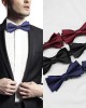 Black men's bow tie, groom, best man, emcee, formal suit, Korean-style burgundy, trendy blue bow tie