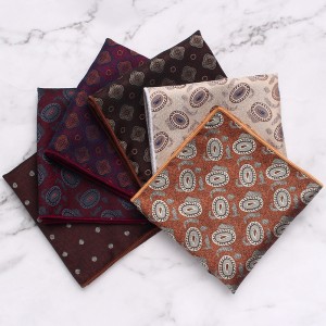 British-style men's suit pocket square with small floral pattern, business retro banquet suit small square handkerchief wholesale