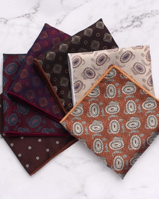 British-style men's suit pocket square with small floral pattern, business retro banquet suit small square handkerchief wholesale