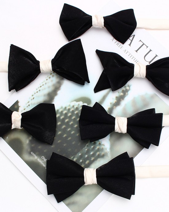 Leier men's black and white bow ties, British-style square scarves, professional wedding and banquet bow ties, pocket scarves, manufacturer Leier men's black and white bow ties, British-style square scarves, professional wedding and banquet bow ties, pocket scarves, manufacturer