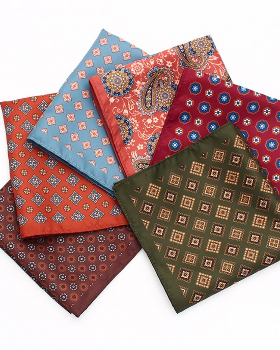 Lei'er pocket squares for men, polyester suit and dress chest scarves, multi-colored geometric handkerchiefs, from the original manufacturer.