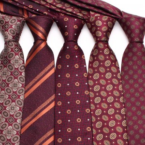 Lei'er manufacturer's ready-to-stock 8cm burgundy men's ties, formal business groom's wedding ties in stock.