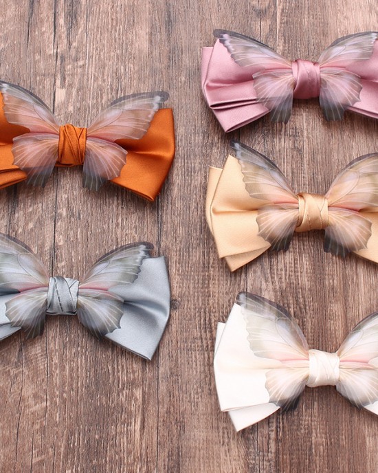 Personalized, trendy bow ties for men and women, solid-color party shirts, suit accessories, and bow ties, available for wholesale.