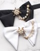 New solid color men's polyester bow tie and neck flower, casual business wedding ox-horn bow tie, wholesaler