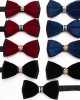 Lei'er men's wedding dress photoshoot bow tie, Chinese-style stylish, burgundy, navy blue, metal diamond bow tie. Lei'er men's wedding dress photoshoot bow tie, Chinese-style stylish, burgundy, navy blue, metal diamond bow tie.