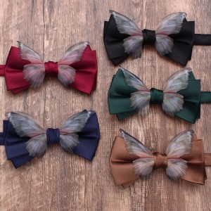 Personalized, trendy bow ties for men and women, solid-color party shirts, suit accessories, and bow ties, available for wholesale.
