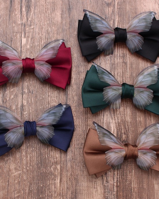 Personalized, trendy bow ties for men and women, solid-color party shirts, suit accessories, and bow ties, available for wholesale.