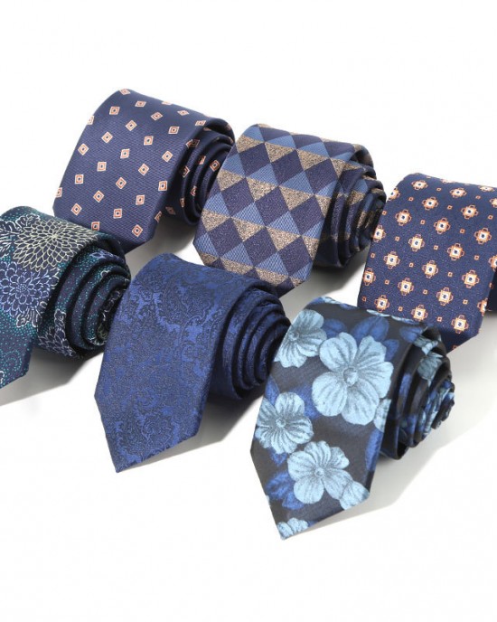 Lei'er new blue series 8cm polyester business suit jacquard ties, bulk tie manufacturers in stock