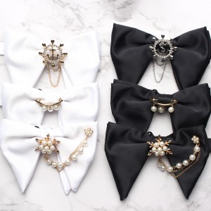 New solid color men's polyester bow tie and neck flower, casual business wedding ox-horn bow tie, wholesaler