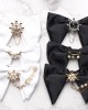 New solid color men's polyester bow tie and neck flower, casual business wedding ox-horn bow tie, wholesaler