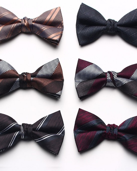 New Yarn-Dyed Jacquard Men's Bow Ties, Business Fashion Polyester Silk Groom & Groomsmen Wedding Bow Ties, Wholesale & In Stock New Yarn-Dyed Jacquard Men's Bow Ties, Business Fashion Polyester Silk Groom & Groomsmen Wedding Bow Ties, Wholesale & In Stock
