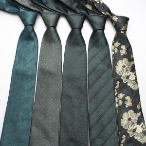 Wholesale men's 8cm business formal polyester ties, suit ties, and casual green party ties.
