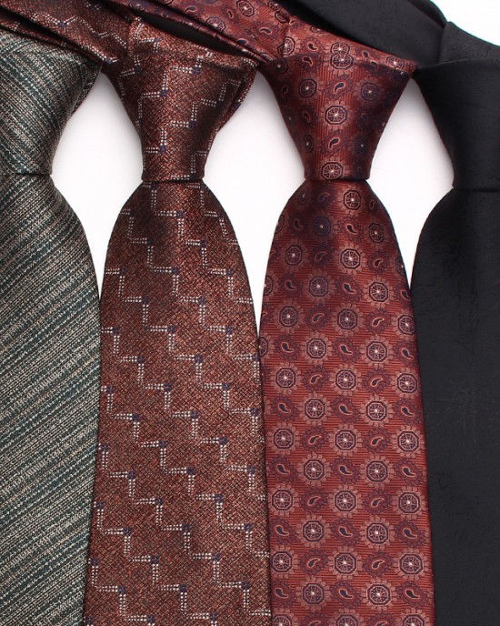 Leier, in stock, burgundy striped tie, men's groomsmen wedding tie, yarn-dyed polyester business tie
