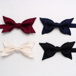 Lei'er new solid color double-layer bow tie, men's business fashion, British-style suit accessories, wedding bow tie in stock.