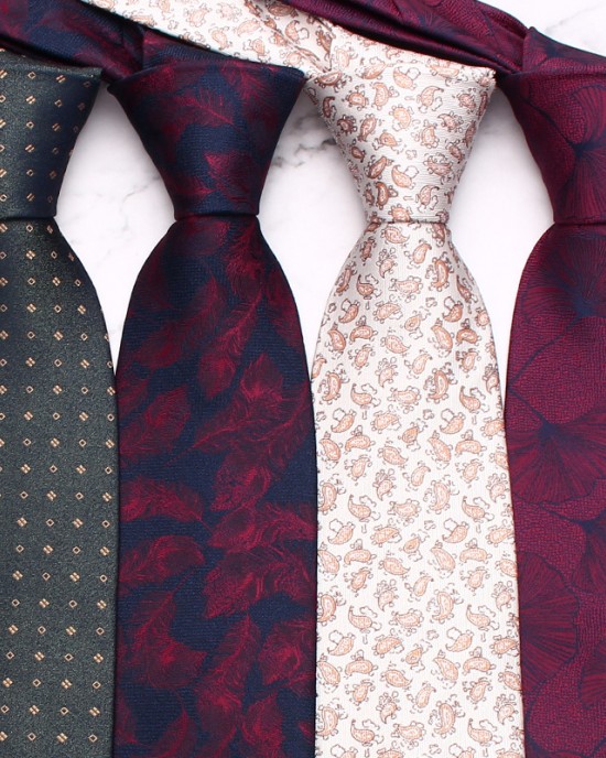 Lei'er burgundy men's tie, vintage groom wedding tie, yarn-dyed polyester silk business tie manufacturers in stock Lei'er burgundy men's tie, vintage groom wedding tie, yarn-dyed polyester silk business tie manufacturers in stock