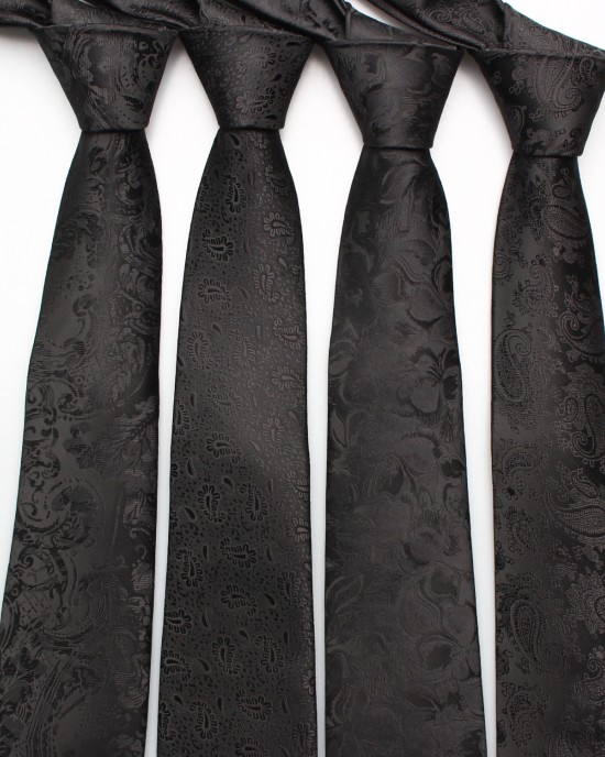 Business formal black men's 8cm solid color hand-tied ties Suit Accessories & Ties