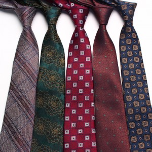 Shengzhou factory wholesale business vintage men's polyester silk, small flower pattern, fashionable ties in multiple colors
