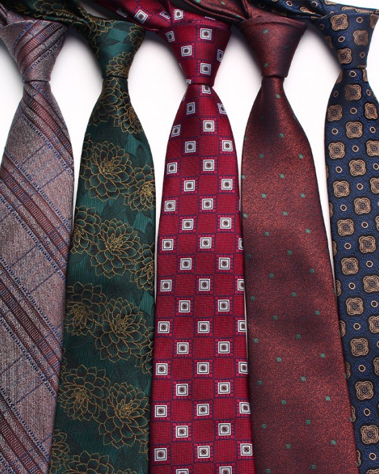 Shengzhou factory wholesale business vintage men's polyester silk, small flower pattern, fashionable ties in multiple colors Shengzhou factory wholesale business vintage men's polyester silk, small flower pattern, fashionable ties in multiple colors